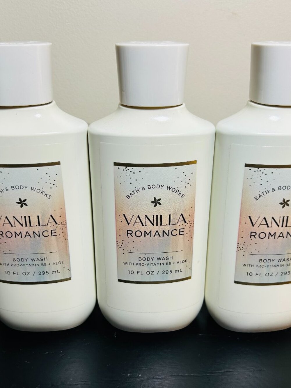 (3) Bath & Body Works VANILLA ROMANCE Body Wash Shower Gel 10 oz NEW